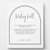 Einfache Schwarz-weiße Arch Hochzeit wünscht gutes Fotoplatte (Vorderseite)