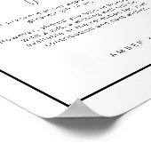 Einfache Schwarz-weiße Arch Hochzeit wünscht gutes Poster (Ecke)