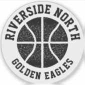 Einfache schwarz-weiße Basketballmannschaft Aufkleber (Vorderseite)