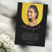 Einfache Schwarz-weiße Beerdigung Foto tief empfun Dankeskarte