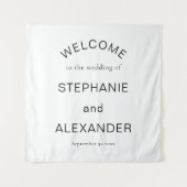 Einfache Schwarz-weiße Begrüßung Wandteppich (Vorderseite)