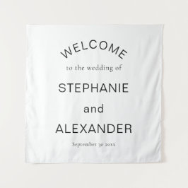 Einfache Schwarz-weiße Begrüßung Wandteppich