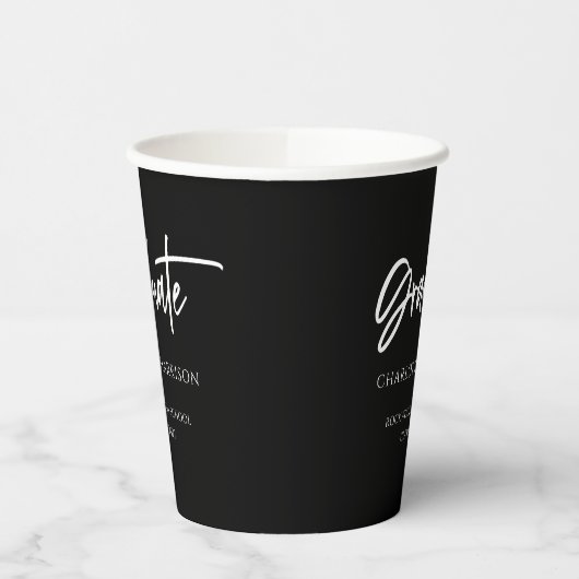 Einfache Schwarz-weiße benutzerdefinierte Graduier Pappbecher (Links)