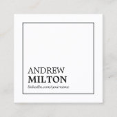Einfache Schwarz-weiße Beratung Quadratische Visitenkarte (Vorderseite)