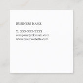 Einfache Schwarz-weiße Beratung Quadratische Visitenkarte (Rückseite)