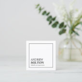 Einfache Schwarz-weiße Beratung Quadratische Visitenkarte (Stehend Vorderseite)