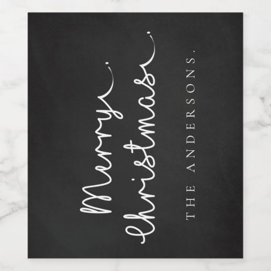 Einfache Schwarz-weiße Bezeichnung Minimalistisch  Weinetikett (Einzelnes Label)