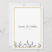 Einfache Schwarz-weiße Blattgold-UAWG Einladung (Rückseite)