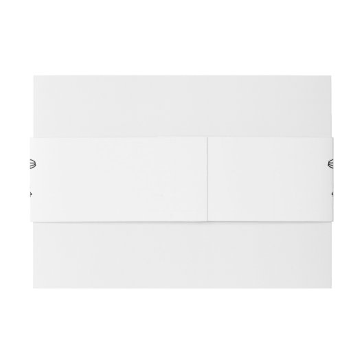 Einfache schwarz-weiße Blütenhandseife Einladungsbanderole (Rückseitenbeispiel)