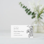 Einfache schwarz-weiße Blütenseife Visitenkarte (Stehend Vorderseite)