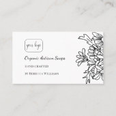 Einfache schwarz-weiße Blütenseife Visitenkarte (Vorderseite)