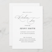 Einfache, schwarz-weiße Brause - Einladung (Vorne/Hinten)