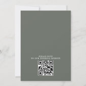 Einfache schwarz-weiße Budget-QR-Code-Hochzeit Einladung (Rückseite)