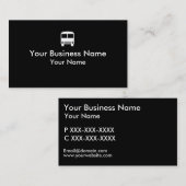 Einfache Schwarz-weiße Bussymbol-Geschäftskarten Visitenkarte (Vorne/Hinten)