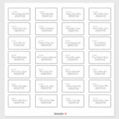 Einfache Schwarz-weiße Calligrafy Guest Address La Aufkleber (Blatt)