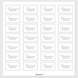 Einfache Schwarz-weiße Calligrafy Guest Address La Aufkleber