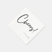 Einfache Schwarz-weiße Cheer Script Minimalistisch Serviette (Ecke)