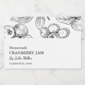 Einfache schwarz-weiße Cranberry-Marke Lebensmitteletikett (Einzelnes Label)