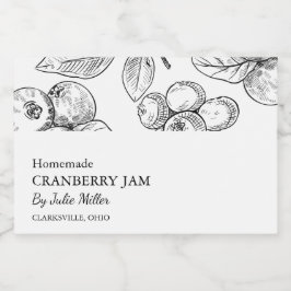 Einfache schwarz-weiße Cranberry-Marke Lebensmitteletikett