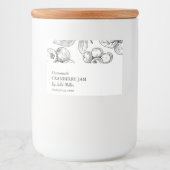 Einfache schwarz-weiße Cranberry-Marke Lebensmitteletikett (Vorderseite)