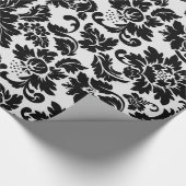 Einfache schwarz-weiße Damaskus Geschenkpapier (Ecke)