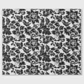 Einfache schwarz-weiße Damaskus Geschenkpapier (Flach)