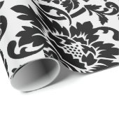 Einfache schwarz-weiße Damaskus Geschenkpapier (Rolleneckpunkt)