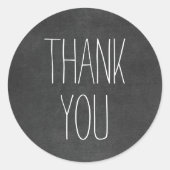 Einfache Schwarz-weiße Dankeschön an Chalkboard St Runder Aufkleber (Vorderseite)