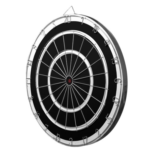 Einfache Schwarz-weiße Dartboard Dartscheibe (Vorderseite rechts)