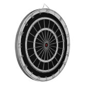 Einfache Schwarz-weiße Dartboard Dartscheibe (Vorderseite Links)
