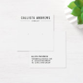 Einfache Schwarz-weiße Earring-Display-Karte (Schreibtisch)