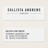 Einfache Schwarz-weiße Earring-Display-Karte (Vorne & Hinten)