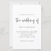 Einfache Schwarz-weiße Einladung (Vorderseite)