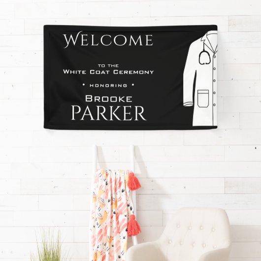 Einfache Schwarz-weiße Feier Begrüßung Hintergrund Banner (Insitu)