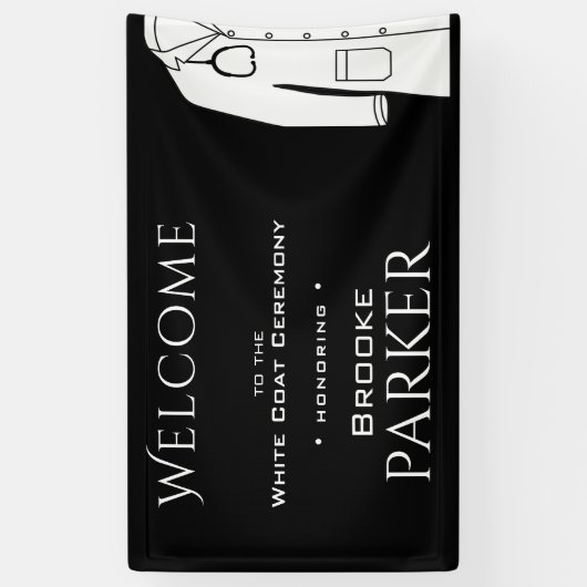 Einfache Schwarz-weiße Feier Begrüßung Hintergrund Banner (Vertikal)