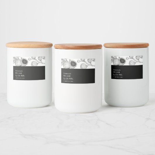 Einfache schwarz-weiße Feigenjam-Kennzeichnung Lebensmitteletikett (Flaschen)