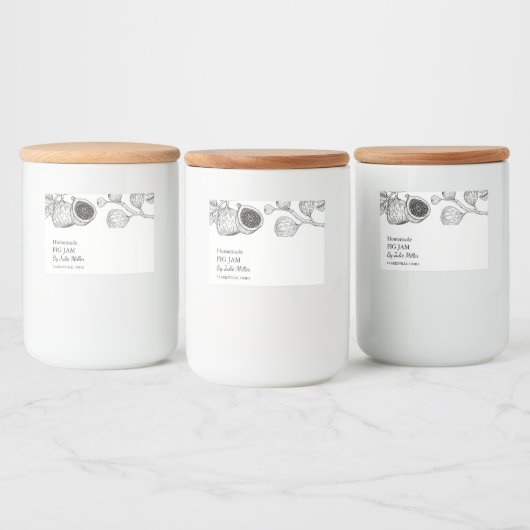 Einfache schwarz-weiße Feigenjam-Kennzeichnung Lebensmitteletikett (Flaschen)