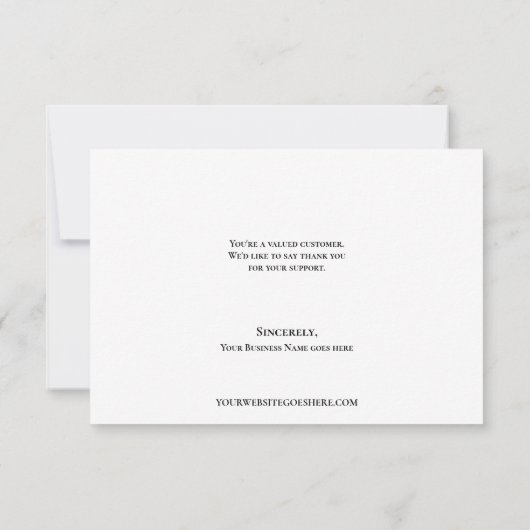 Einfache Schwarz-weiße Firmenlogos - ganz nach Ihr Dankeskarte (Rückseite)