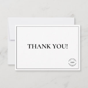 Einfache Schwarz-weiße Firmenlogos - ganz nach Ihr Dankeskarte