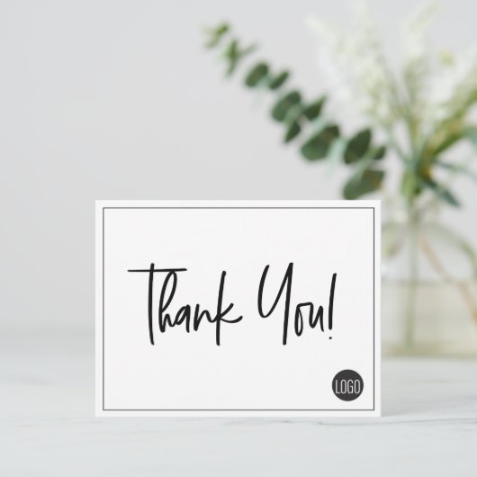 Einfache Schwarz-weiße Firmenlogos - ganz nach Ihr Postkarte (Stehend Vorderseite)