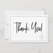 Einfache Schwarz-weiße Firmenlogos Soziale Symbole Dankeskarte (Vorderseite)