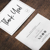 Einfache Schwarz-weiße Firmenlogos Sozialer Dank Dankeskarte