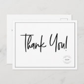Einfache Schwarz-weiße Firmenlogos Sozialer Dank Postkarte (Vorne/Hinten)