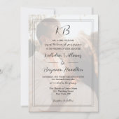 Einfache Schwarz-weiße formelle Foto-Hochzeit Einladung (Vorderseite)