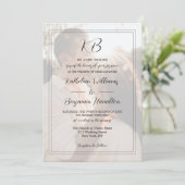 Einfache Schwarz-weiße formelle Foto-Hochzeit Einladung (Stehend Vorderseite)