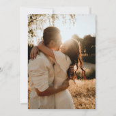 Einfache Schwarz-weiße formelle Foto-Hochzeit Einladung (Rückseite)