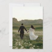 Einfache Schwarz-weiße Foto Hochzeitsempfehlung Dankeskarte (Rückseite)