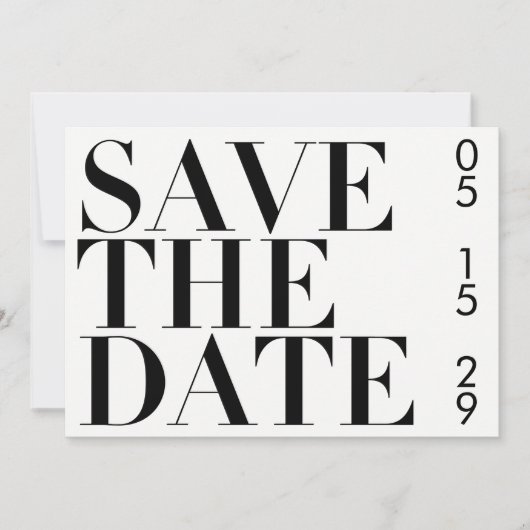 Einfache Schwarz-weiße Foto Typografie Save the Da Date (Vorderseite)