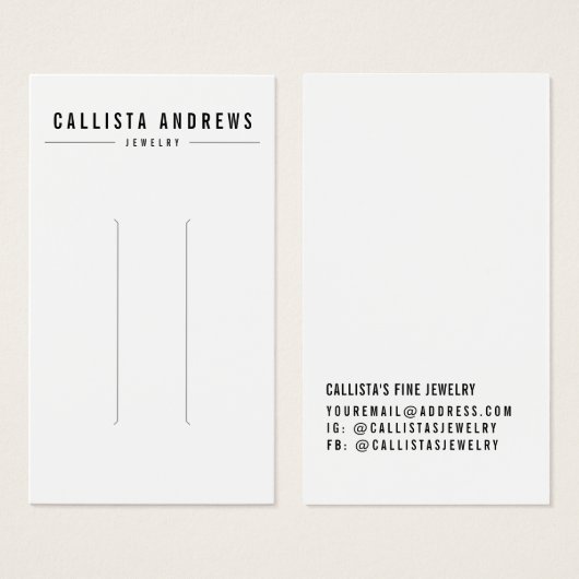 Einfache Schwarz-weiße Frischklappenkarte (Vorne & Hinten)