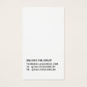 Einfache Schwarz-weiße Frischklappenkarte (Rückseite)